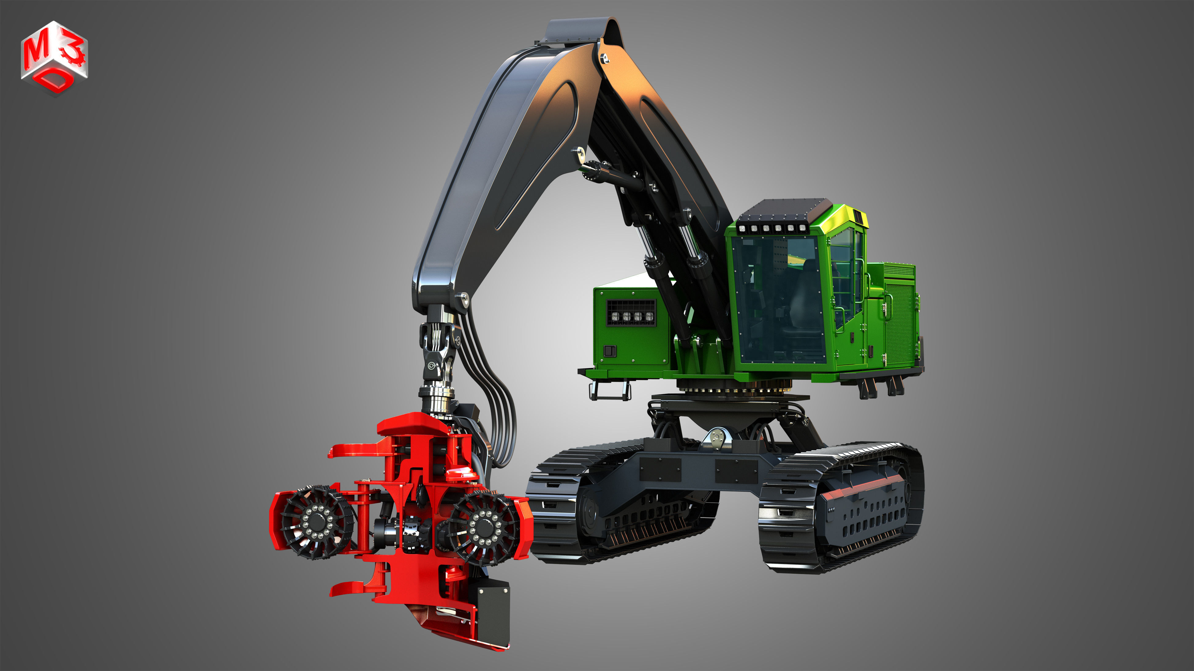 959MH Tracked Harvester 3D model_17