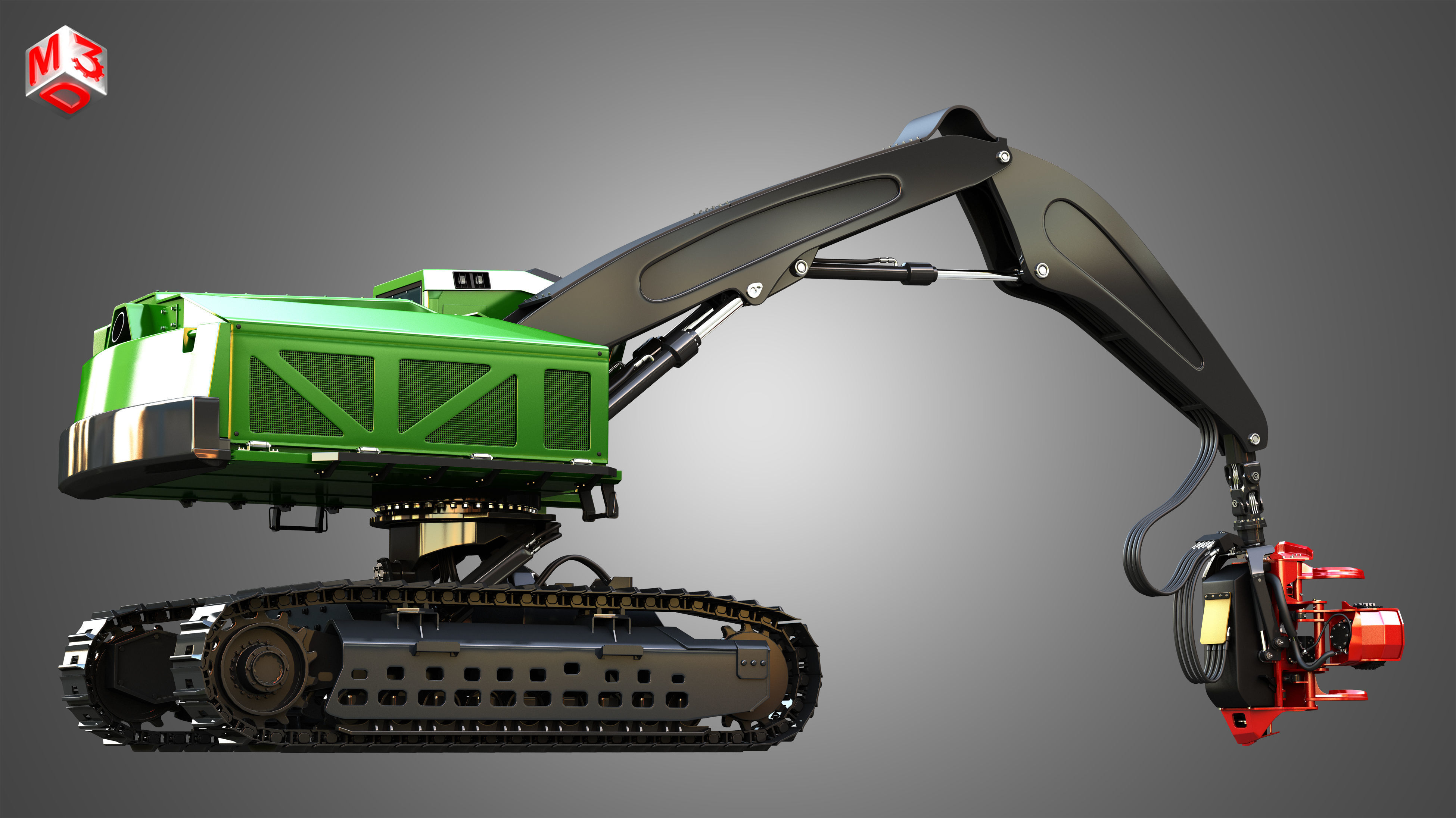 959MH Tracked Harvester 3D model_14