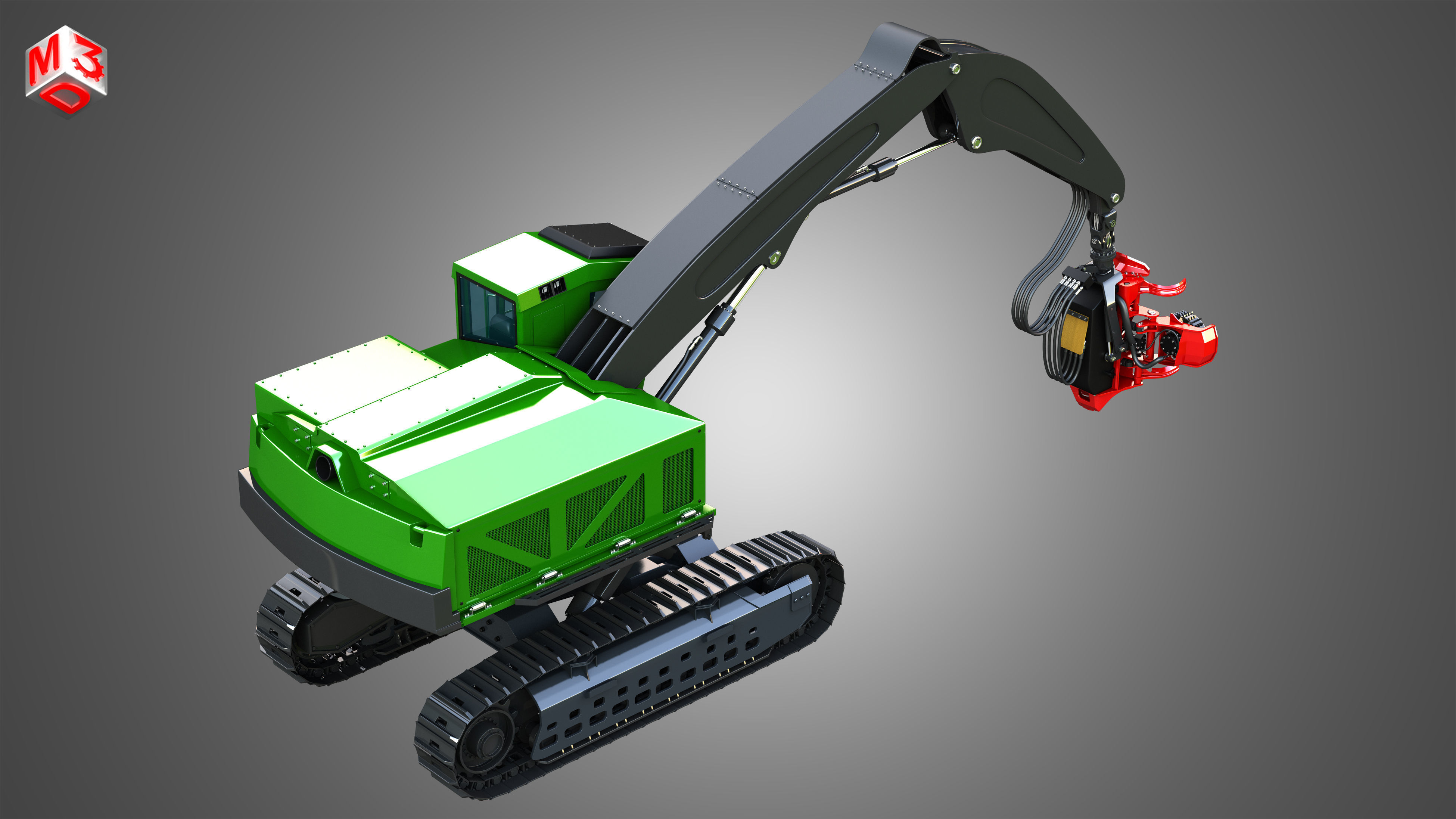 959MH Tracked Harvester 3D model_20