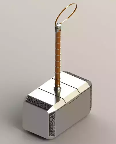 Mjolnir Thors Hammer Low-poly 3D model