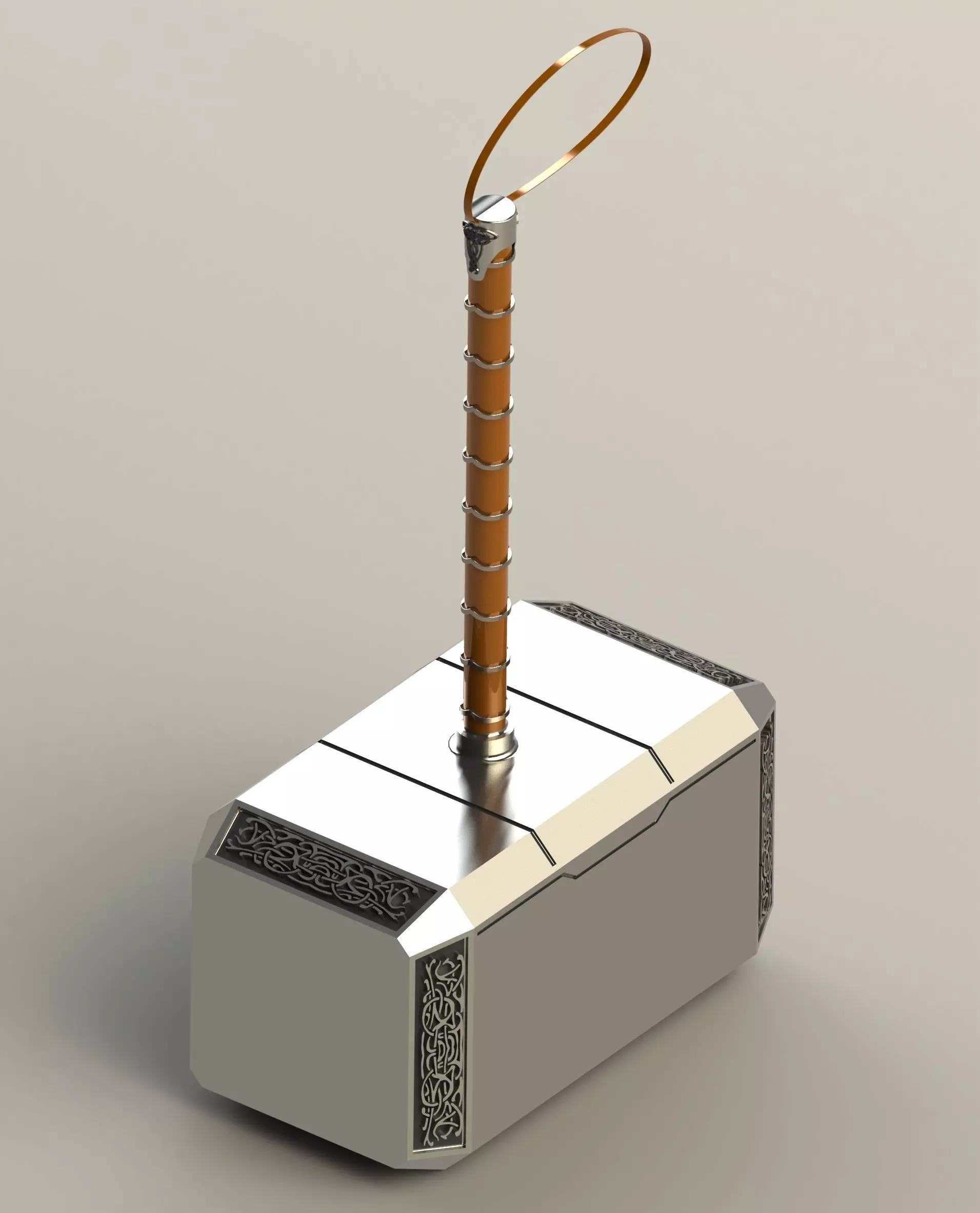 Mjolnir Thors Hammer Low-poly 3D model_0