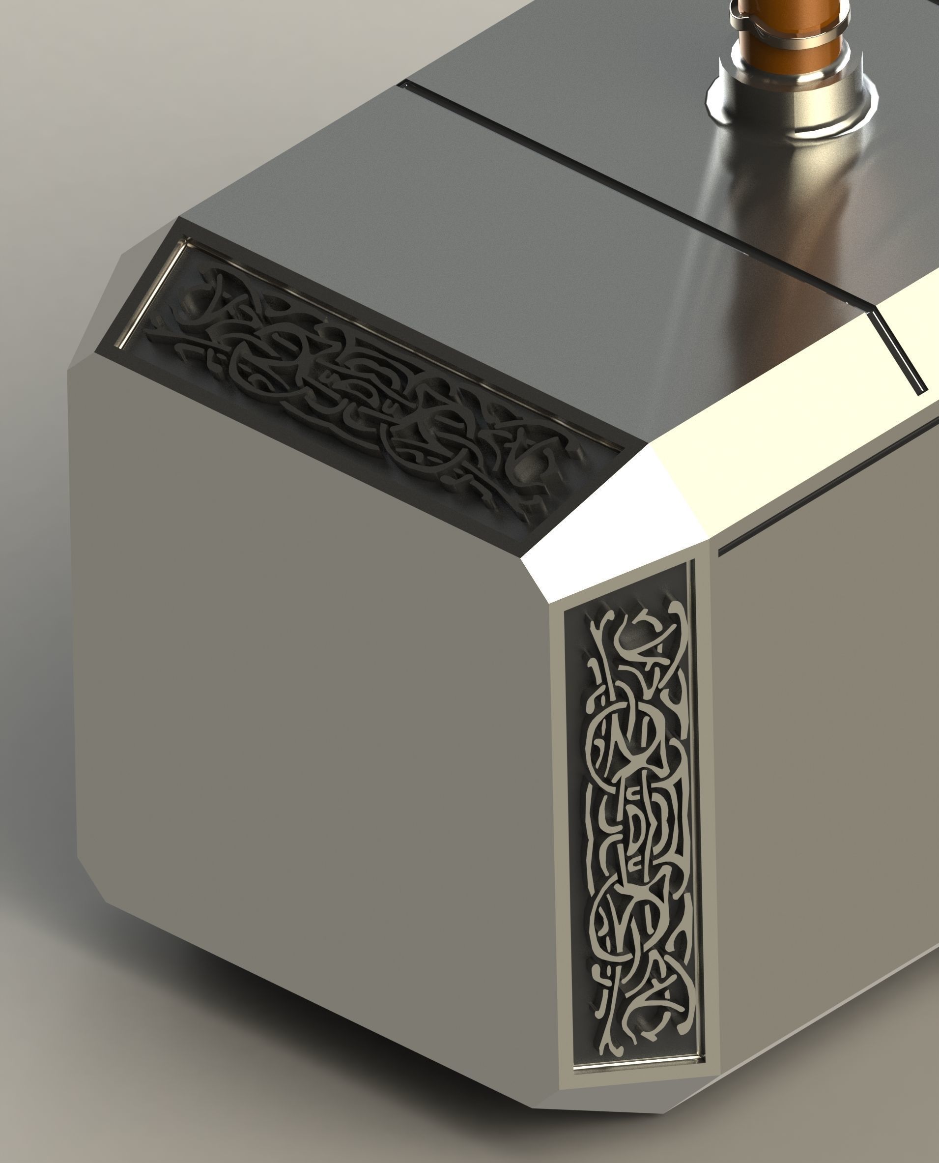 Mjolnir Thors Hammer Low-poly 3D model_2