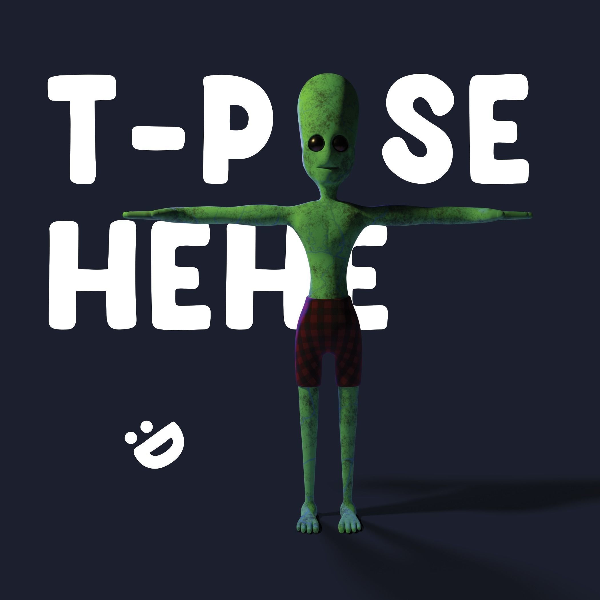 Cute creature with rig 3D model_1