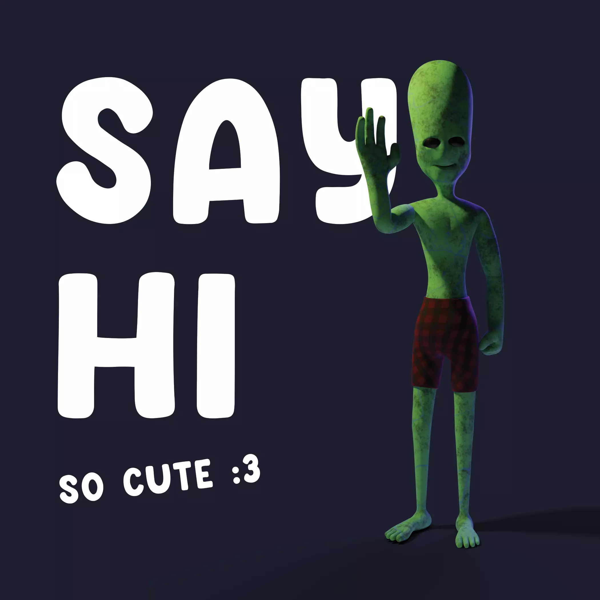 Cute creature with rig 3D model_0