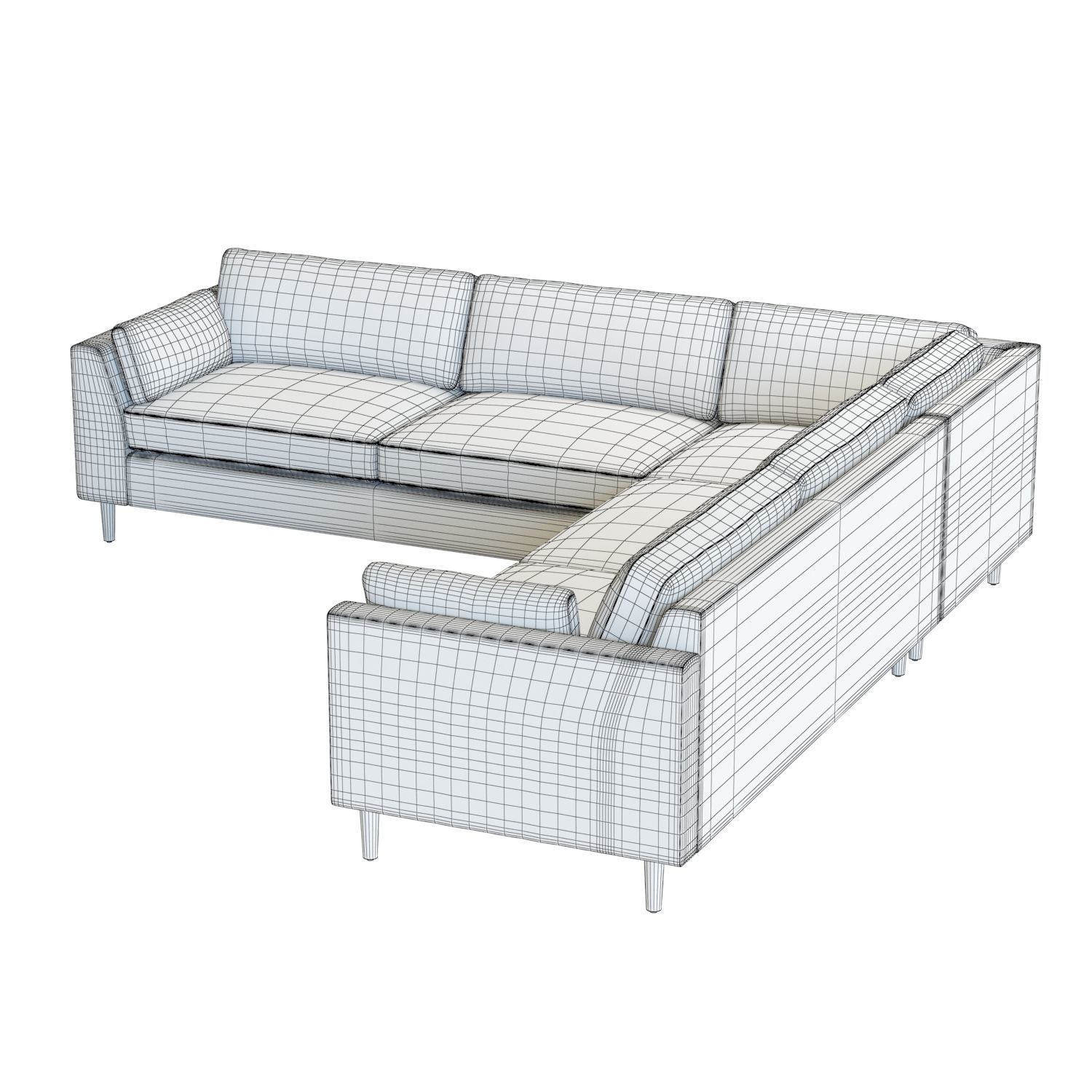 Crate and Barrel Avondale 3-Piece Sectional 3D model_12