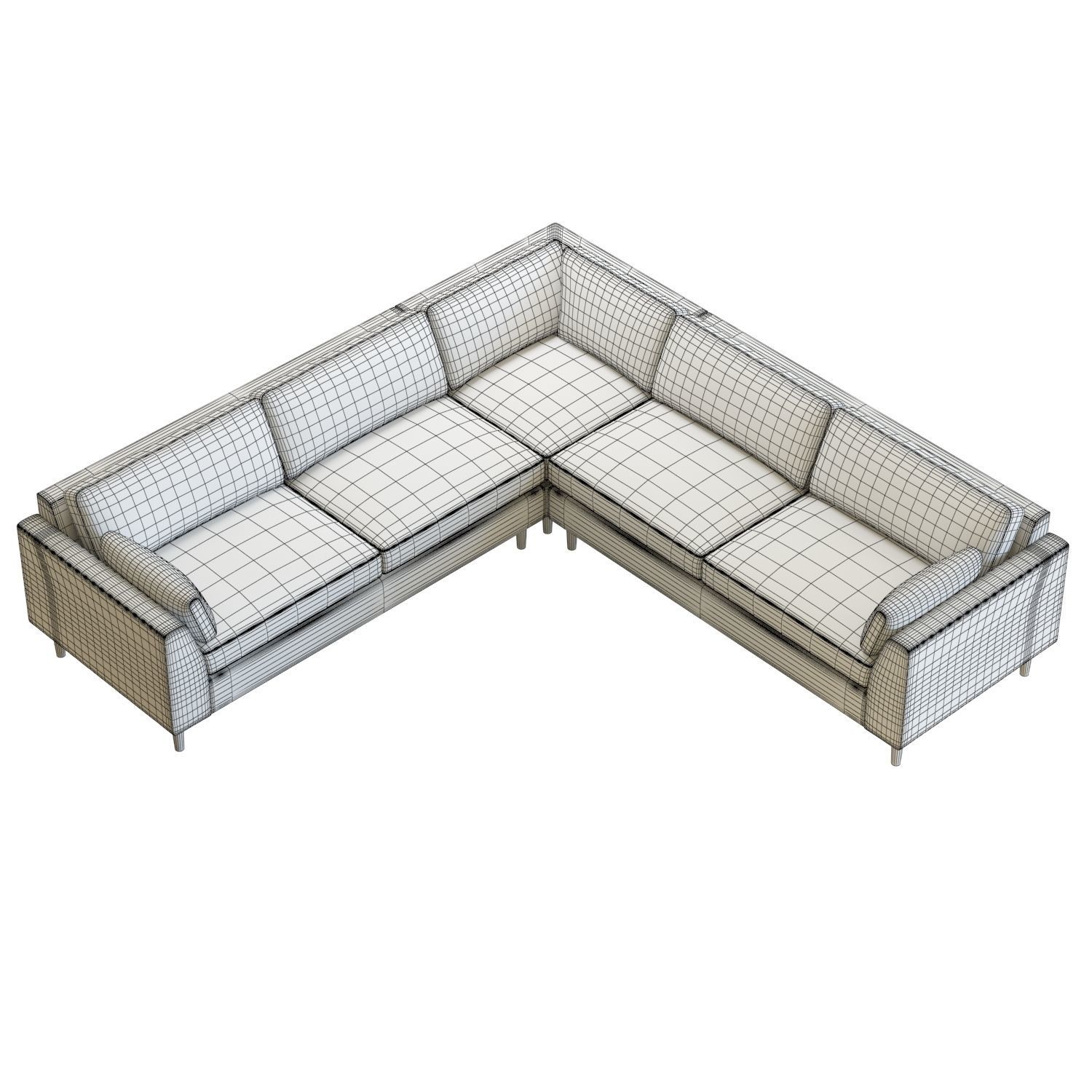 Crate and Barrel Avondale 3-Piece Sectional 3D model_5