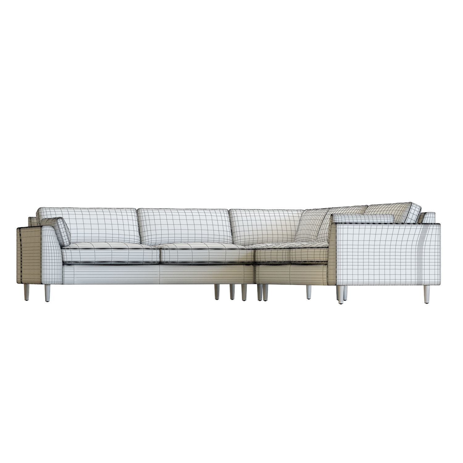 Crate and Barrel Avondale 3-Piece Sectional 3D model_13