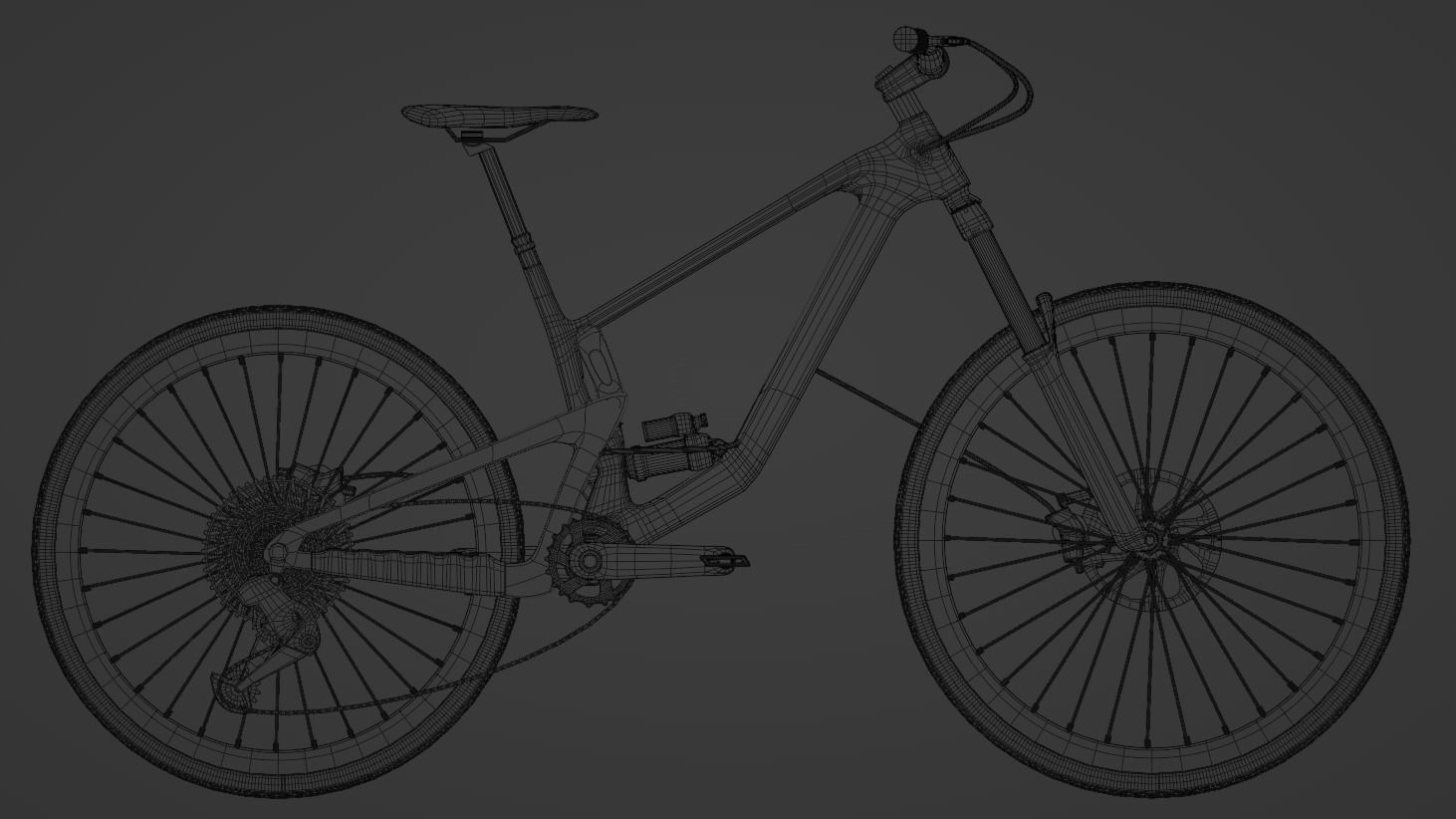 Bicycle gold mountain bike 3D model_5