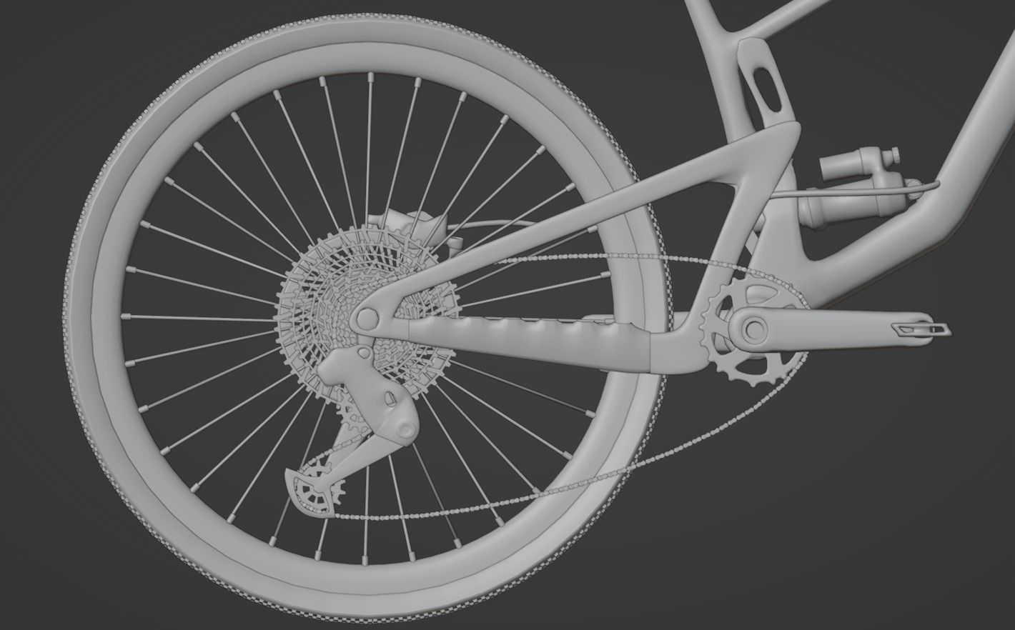 Bicycle gold mountain bike 3D model_6