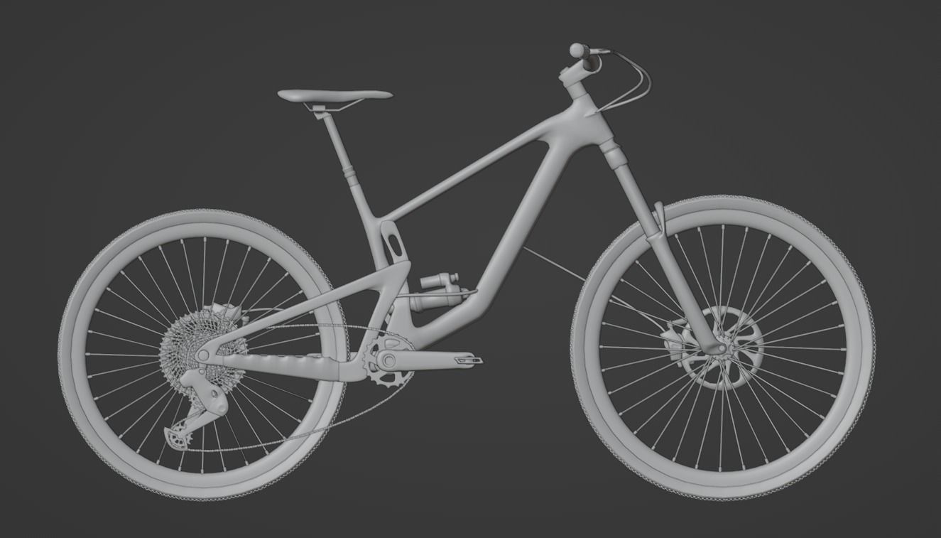 Bicycle gold mountain bike 3D model_2