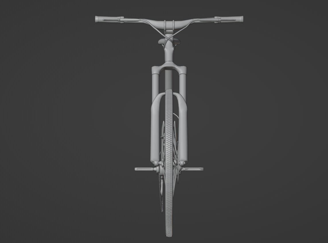 Bicycle gold mountain bike 3D model_3