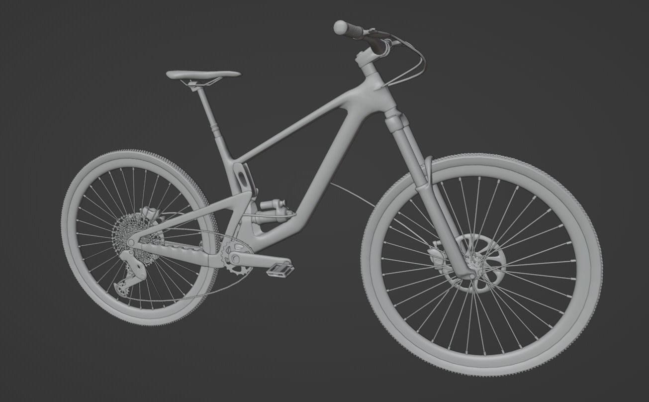 Bicycle gold mountain bike 3D model_1