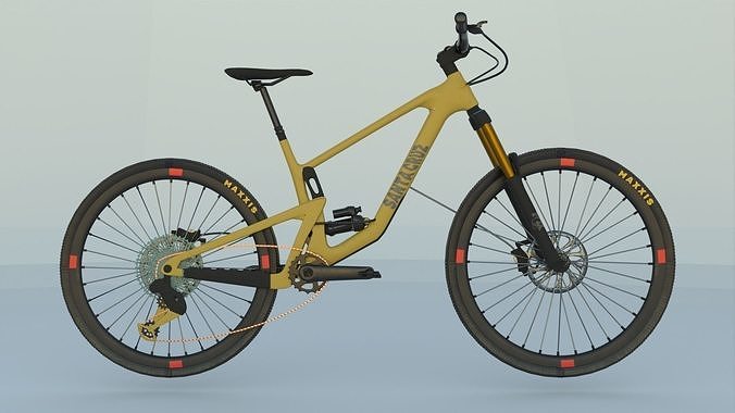 Bicycle gold mountain bike 3D model