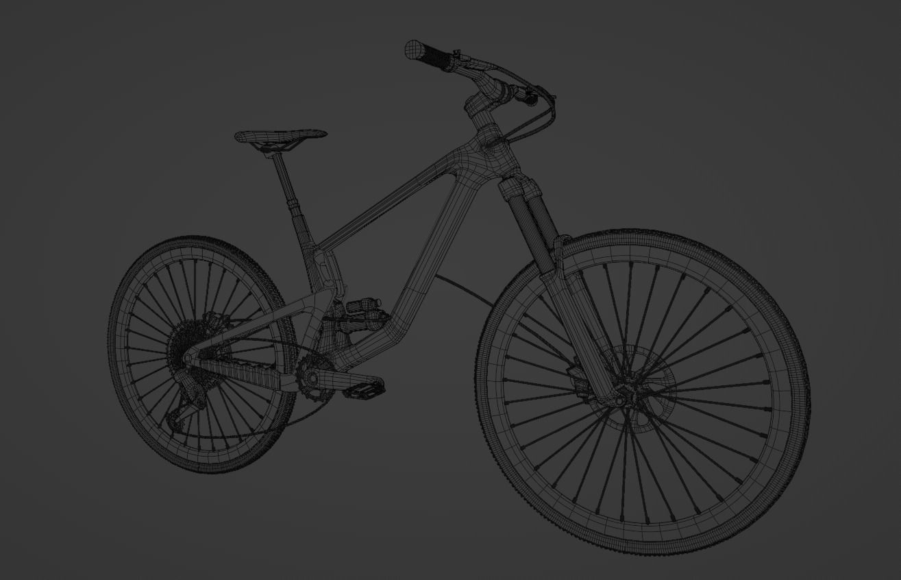 Bicycle gold mountain bike 3D model_4