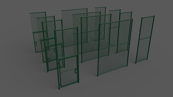 PBR Chain Link Fence For Court A Low-poly 3D model