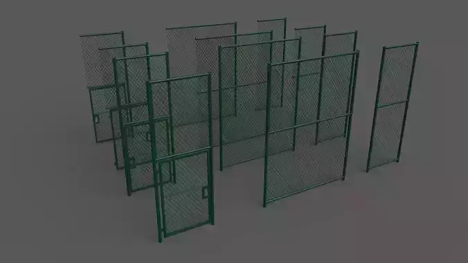 PBR Chain Link Fence For Court A Low-poly 3D model