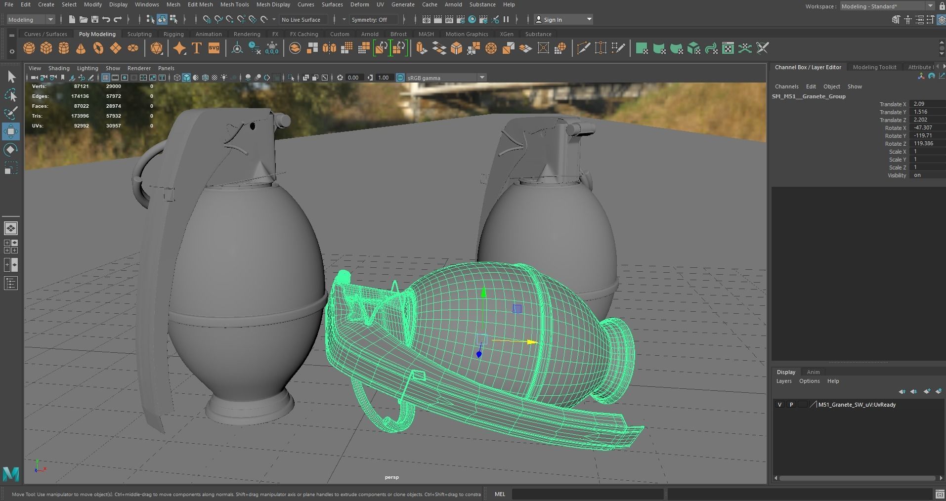 M51 GRENADE Low-poly 3D model_6