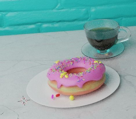 DONUT AND COFFEE 3D model_1