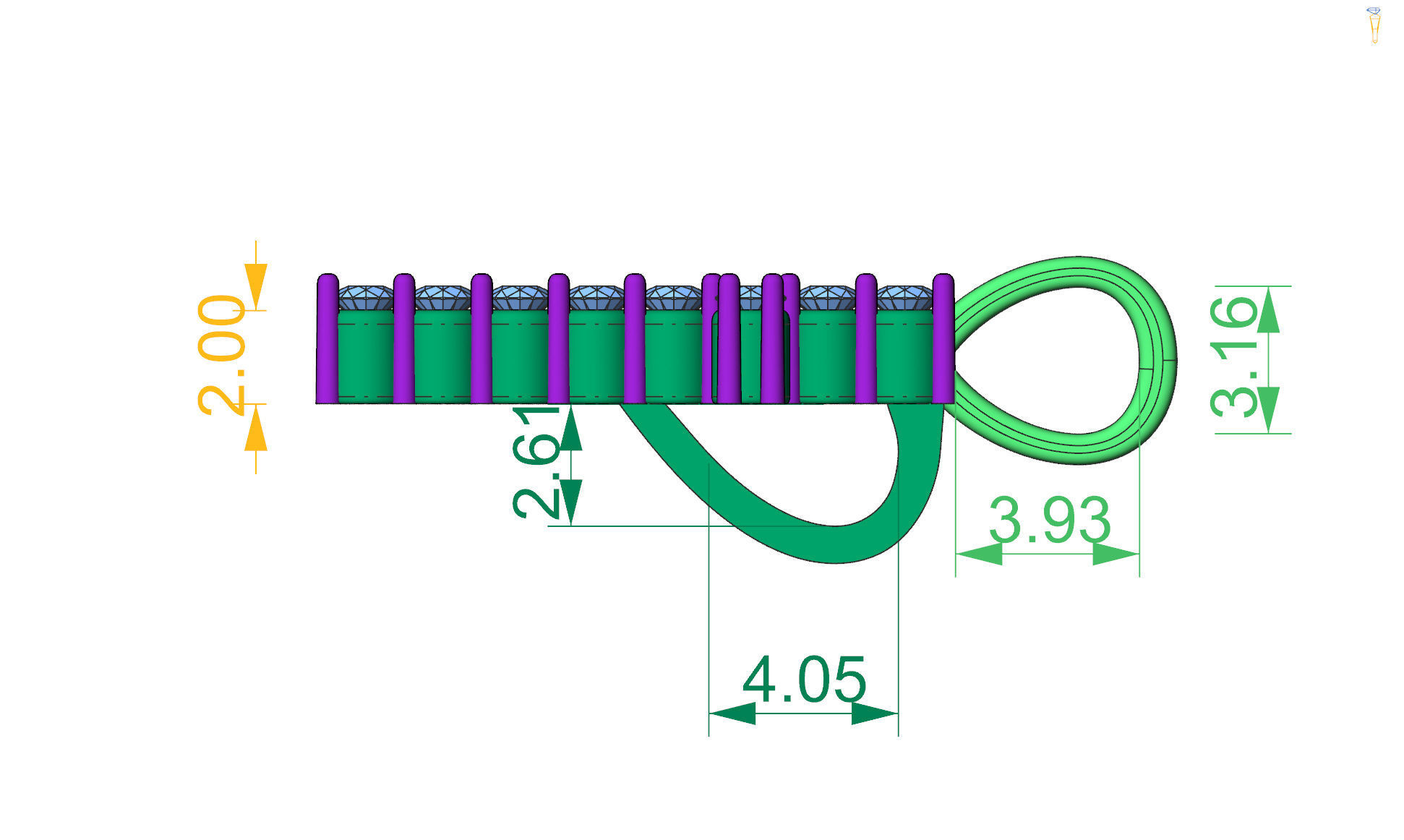 Prong Set Cross Pendant - Small 3D print model_3