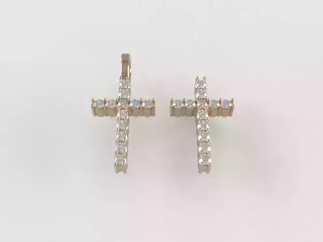 Prong Set Cross Pendant - Small