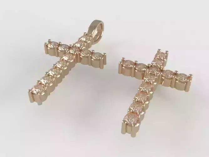 Prong Set Cross Pendant - Large