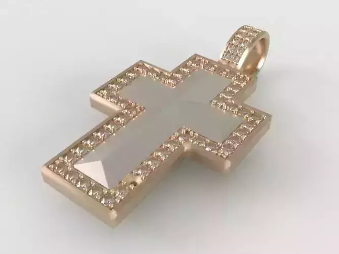 Beveled Cross Pendant - XLarge