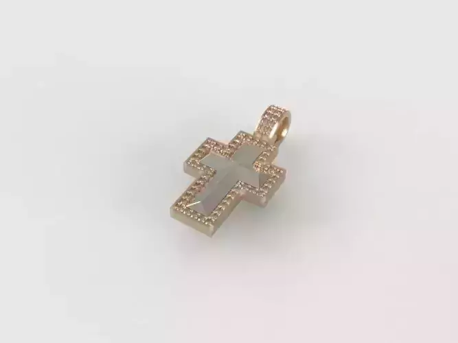 Beveled Cross Pendant - Small