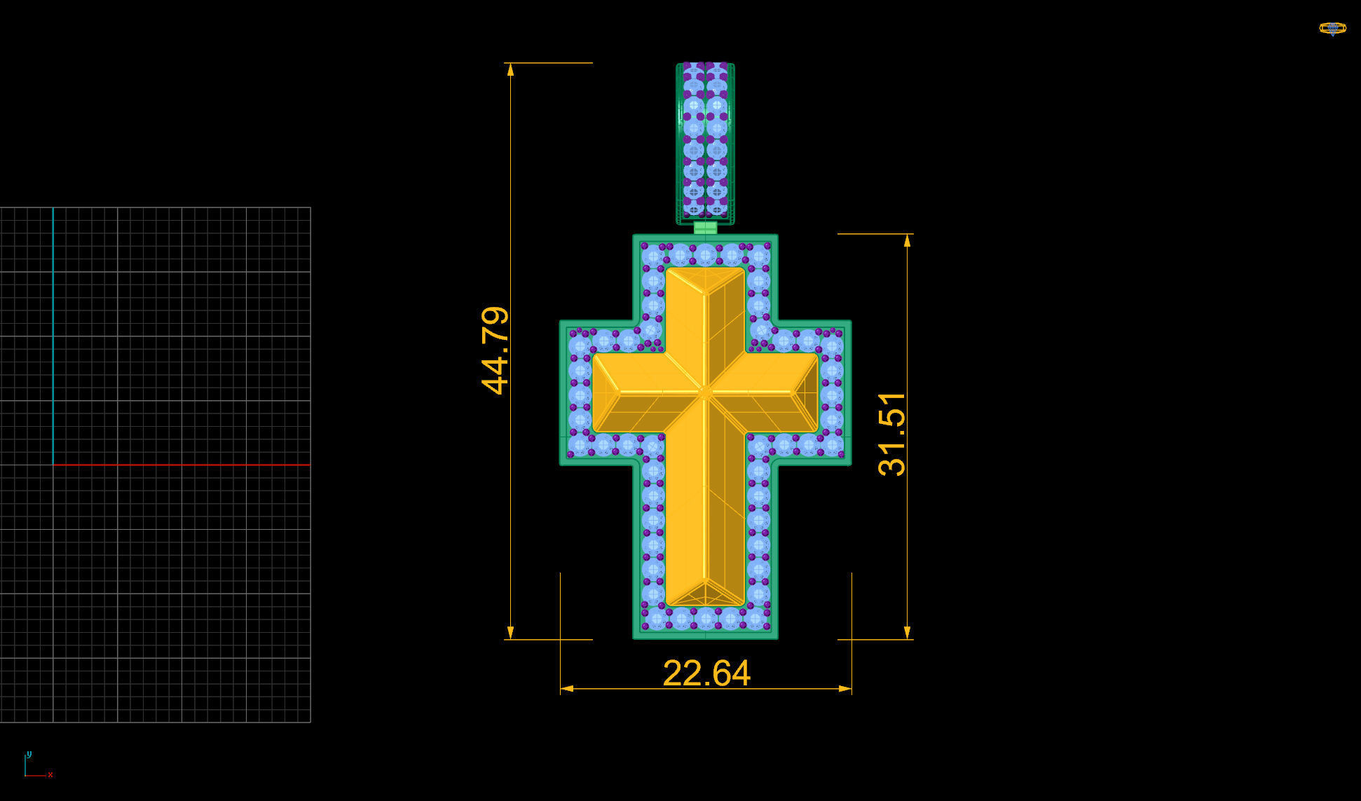 Beveled Cross Pendant - Large 3D print model_2