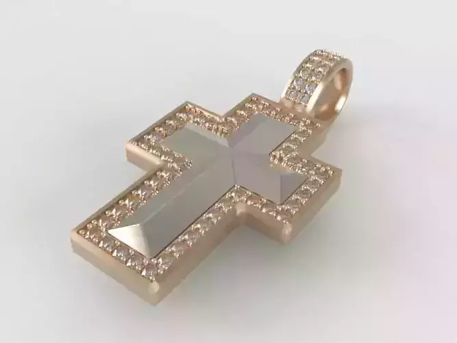 Beveled Cross Pendant - Large