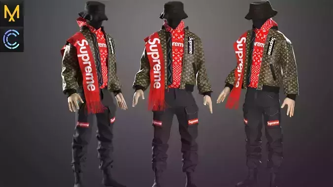 Supreme Outfit Male OBJ mtl FBX ZPRJ 3D model