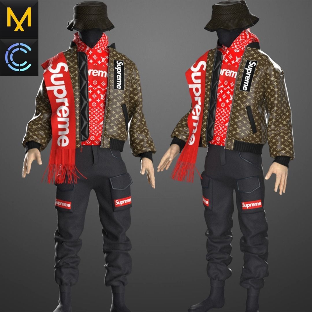 Supreme Outfit Male OBJ mtl FBX ZPRJ 3D model_1