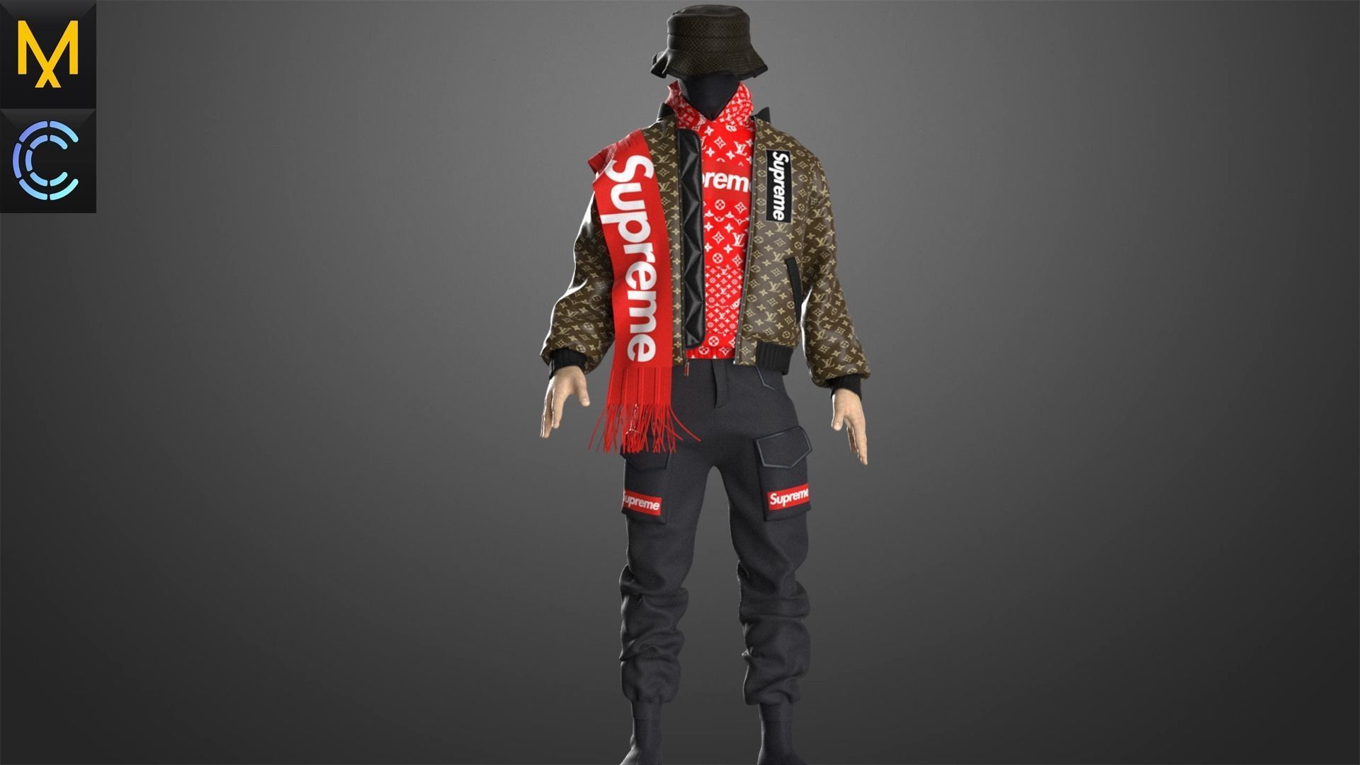 Supreme Outfit Male OBJ mtl FBX ZPRJ 3D model_2