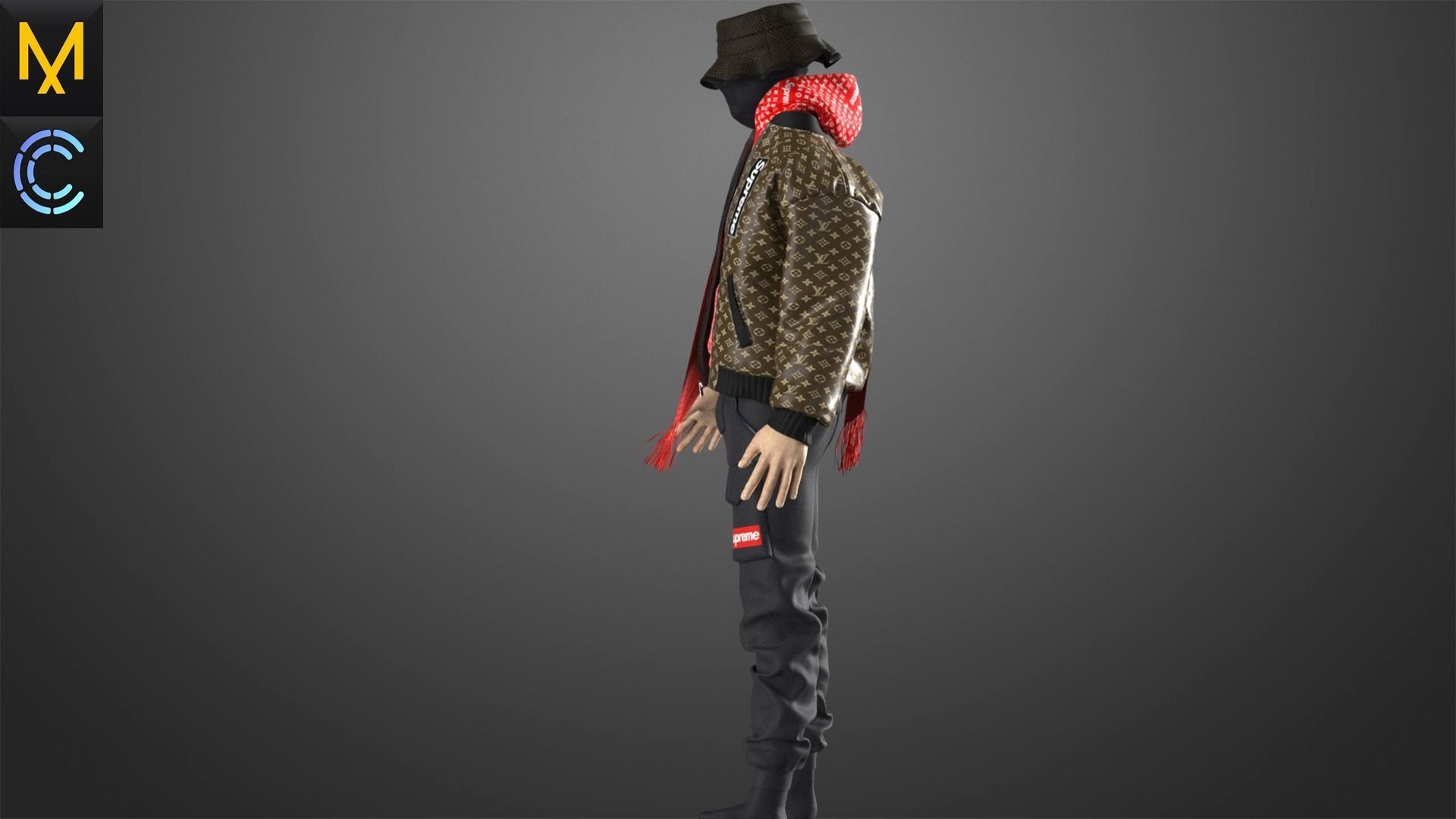 Supreme Outfit Male OBJ mtl FBX ZPRJ 3D model_5