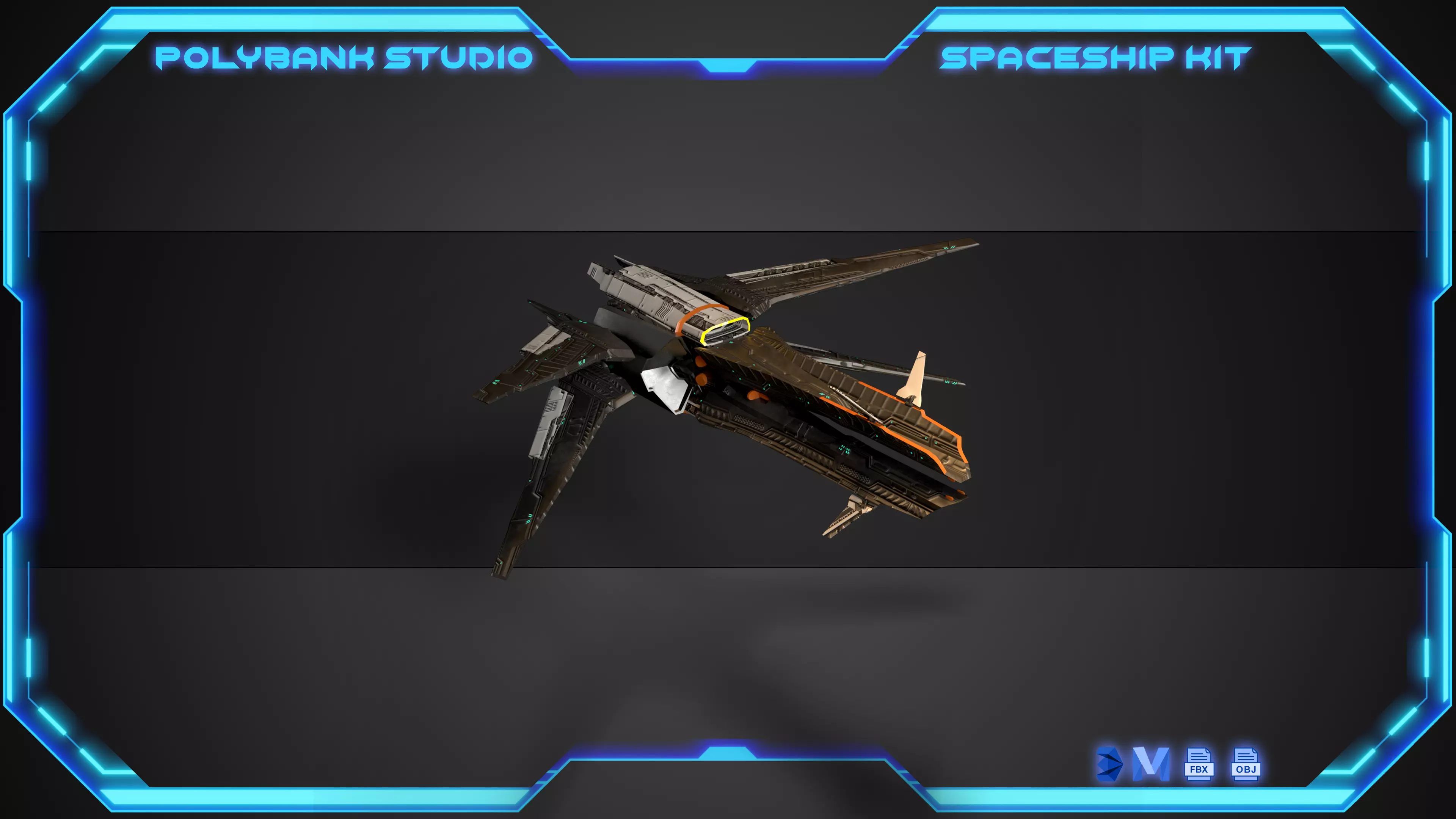 PolyBank Spaceship N20 Low-poly 3D model_0