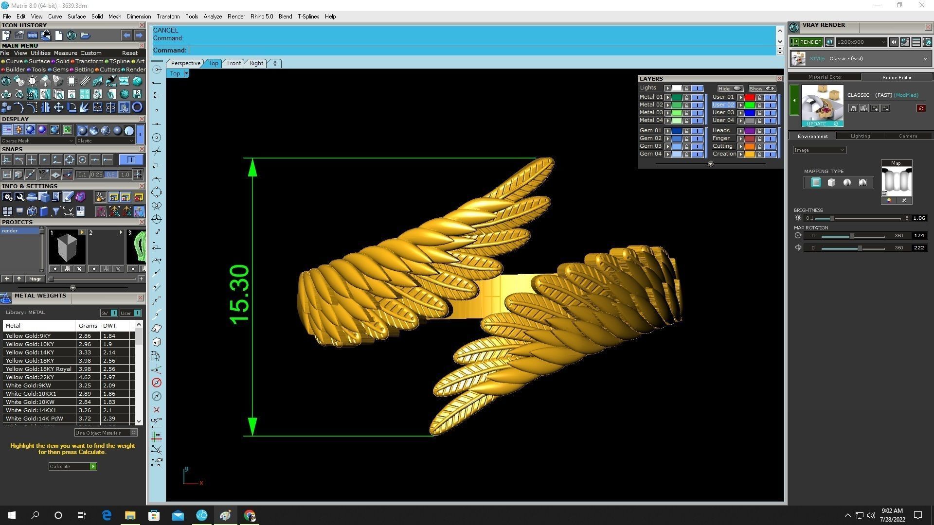 Angel Wings Adjustable Ring 3D Jewelry Model 3639 3D print model_3