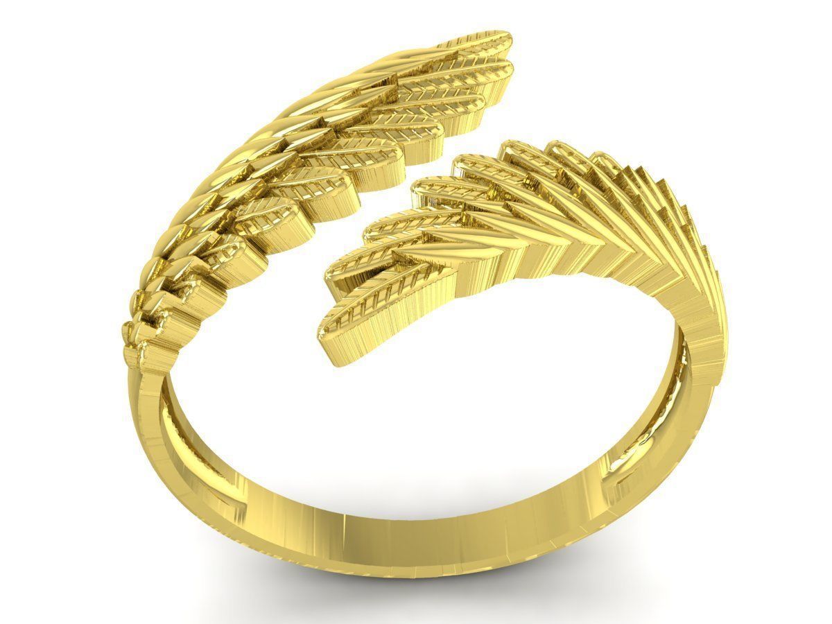 Angel Wings Adjustable Ring 3D Jewelry Model 3639 3D print model_5