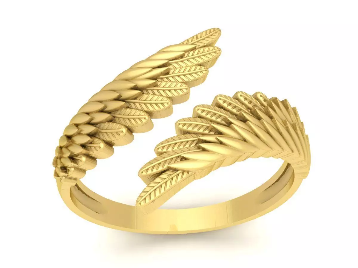 Angel Wings Adjustable Ring 3D Jewelry Model 3639 3D print model_0