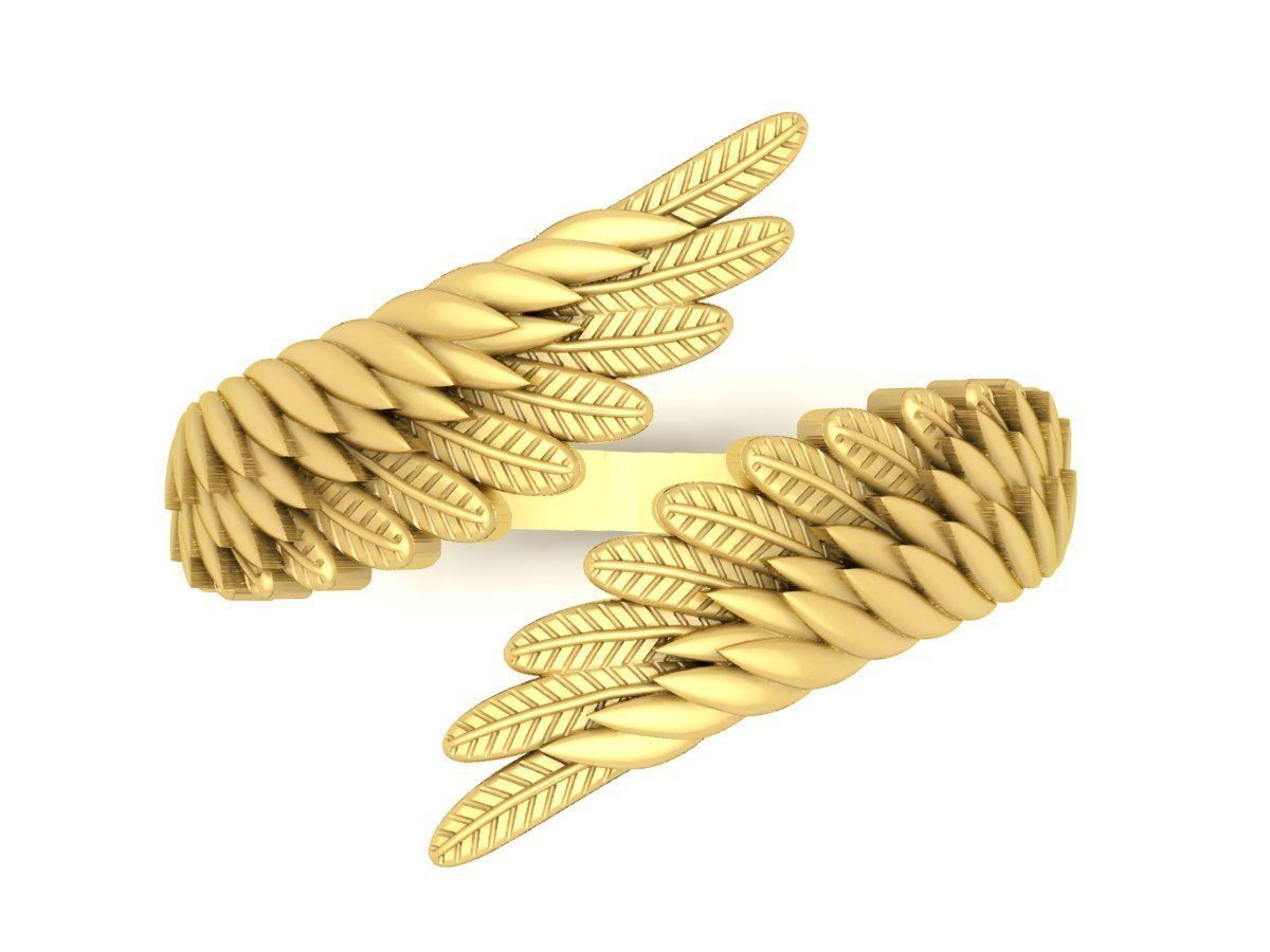 Angel Wings Adjustable Ring 3D Jewelry Model 3639 3D print model_1