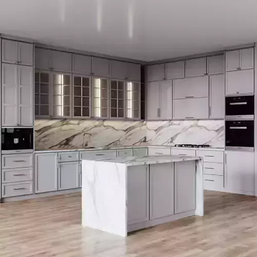 Kitchen014 modern kitchen with marble counter tops