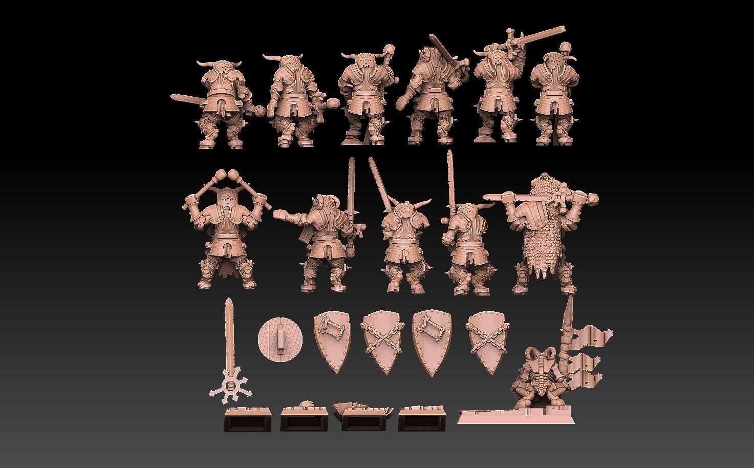 Undead Beastmen Plate Mail Greatswords 3D print model_2