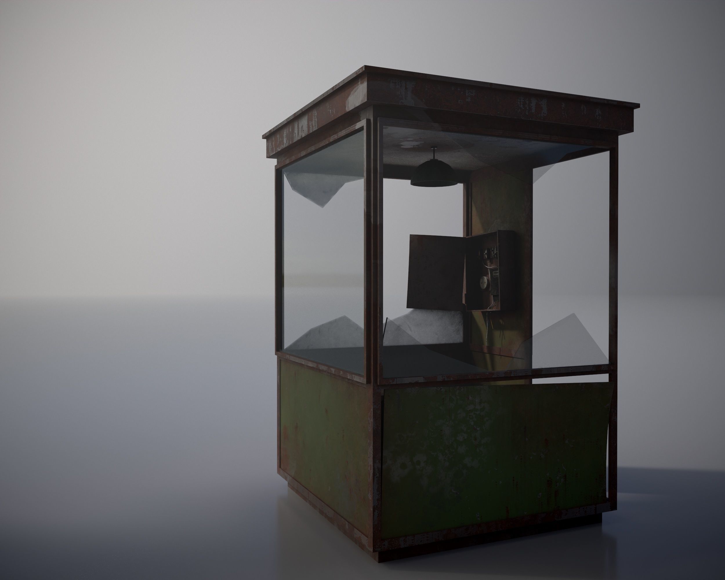 Old post-apocalypse Ferris wheel  np1 Low-poly 3D model_9