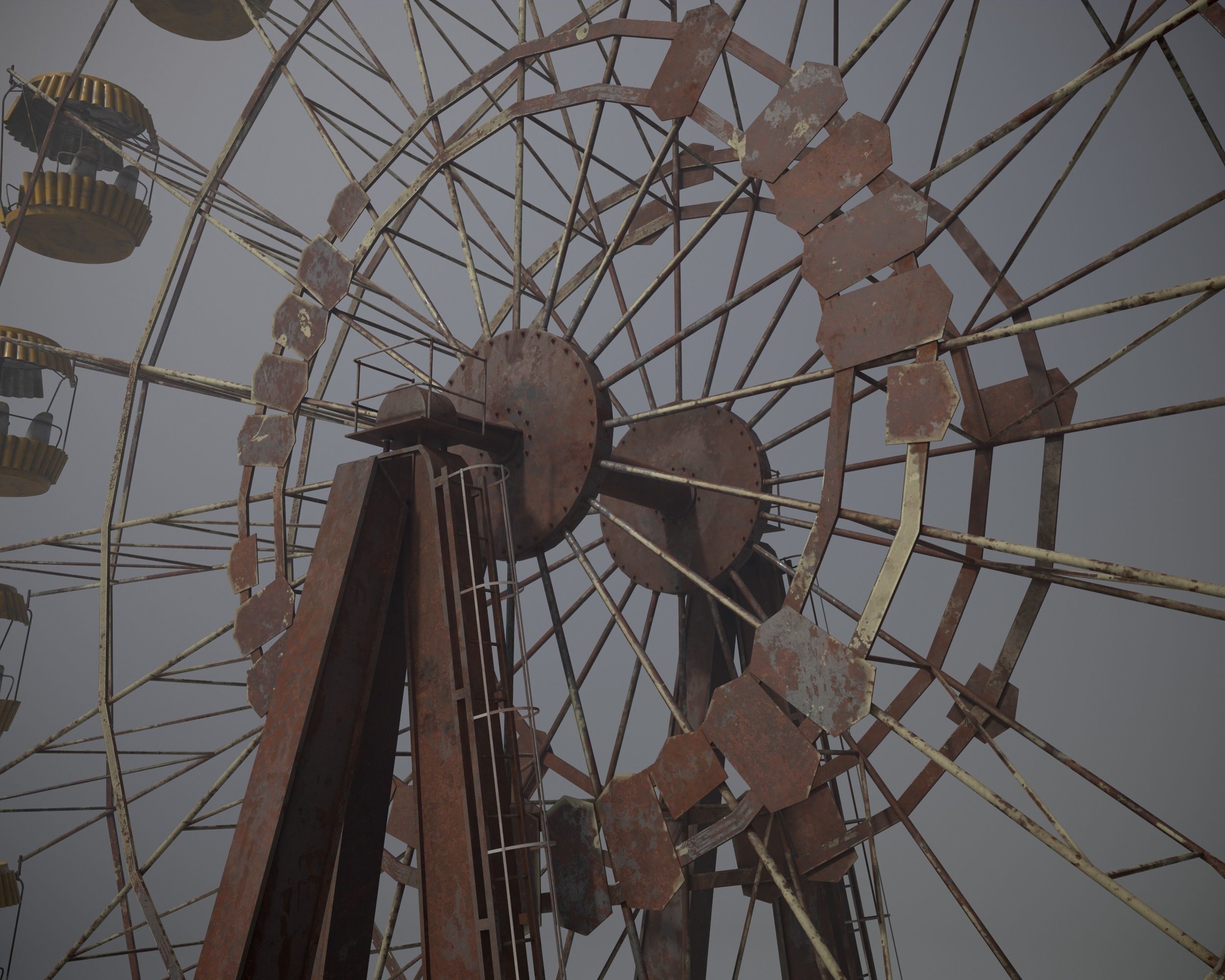Old post-apocalypse Ferris wheel  np1 Low-poly 3D model_17