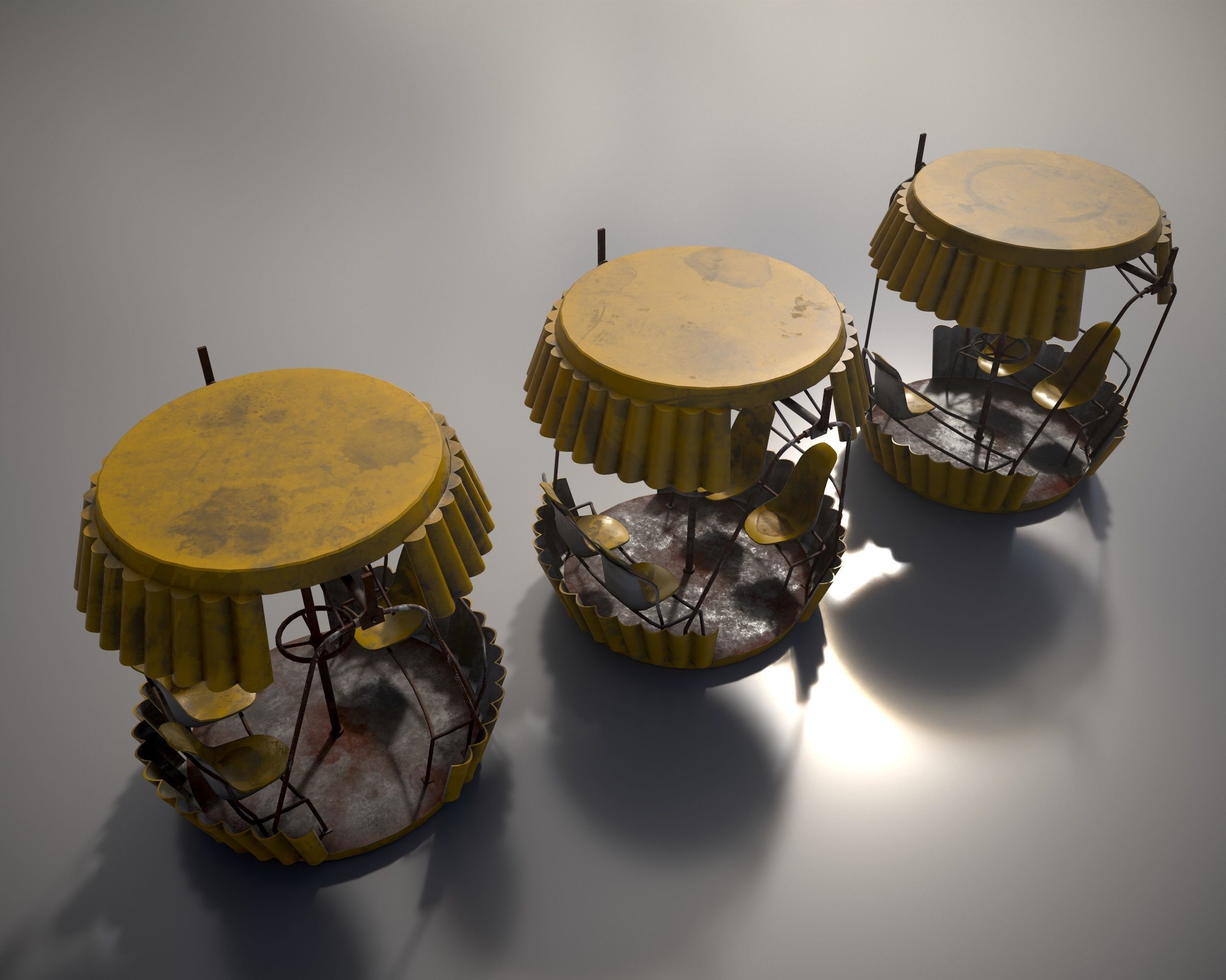 Old post-apocalypse Ferris wheel  np1 Low-poly 3D model_20
