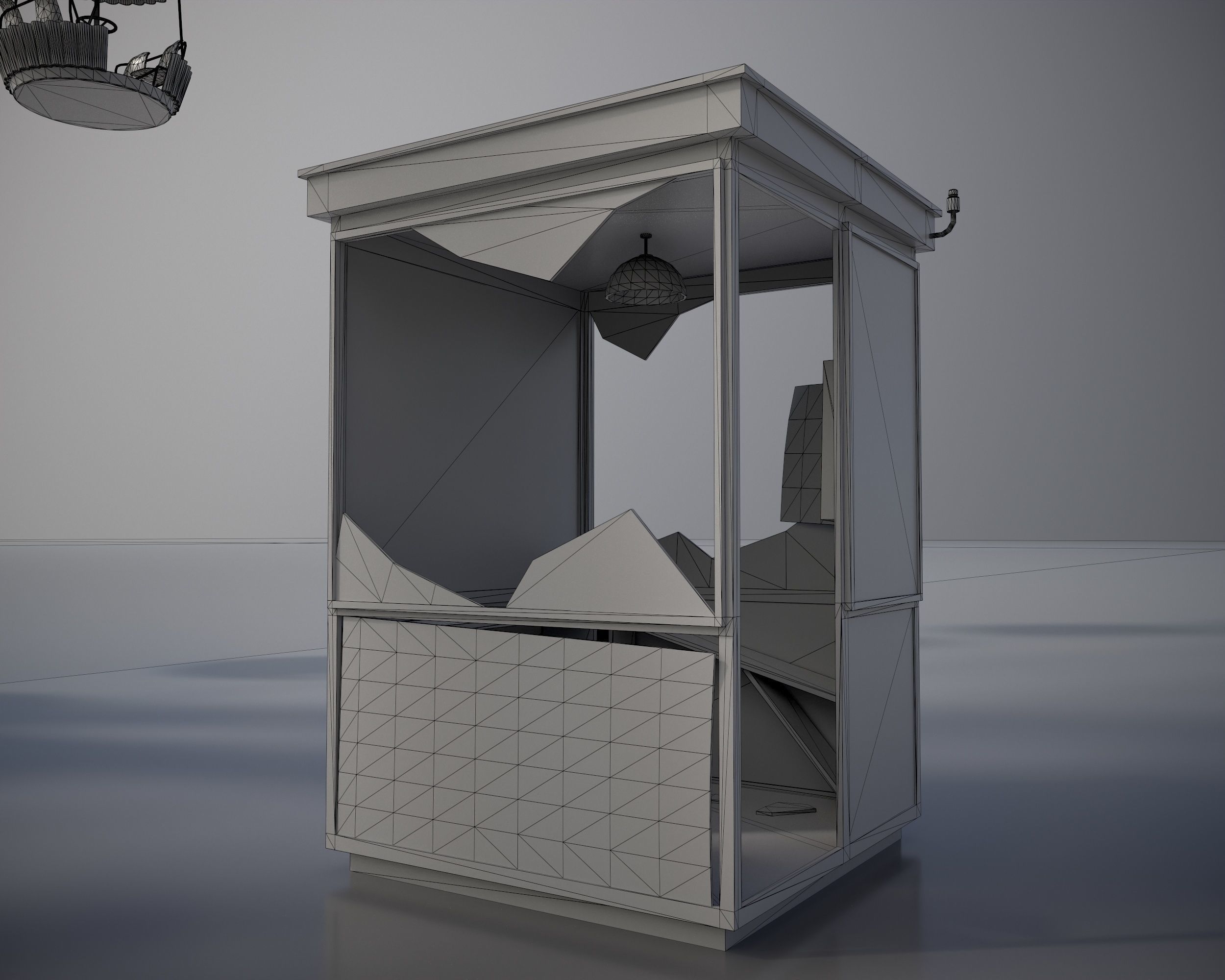 Old post-apocalypse Ferris wheel  np1 Low-poly 3D model_24