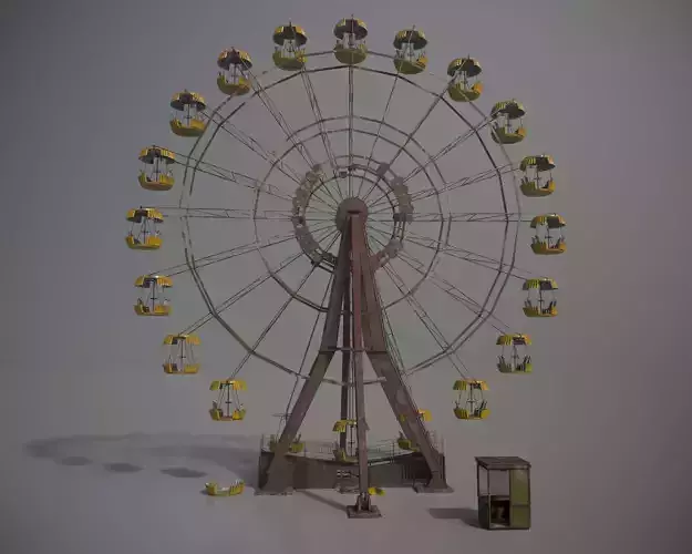 Old post-apocalypse Ferris wheel  np1 Low-poly 3D model