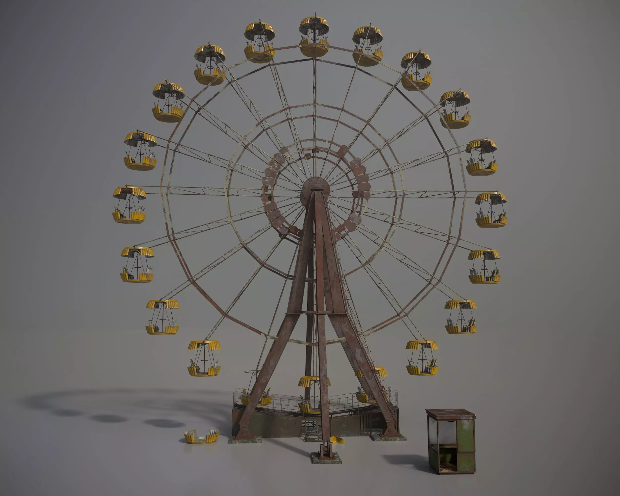 Old post-apocalypse Ferris wheel  np1 Low-poly 3D model_0