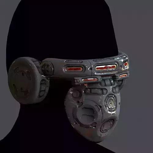 Gas mask helmet 3d model scifi Low-poly