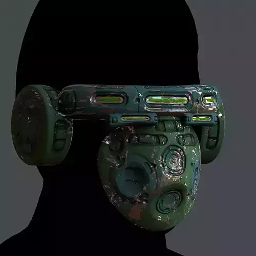 Gas mask helmet 3d model scifi Low-poly 