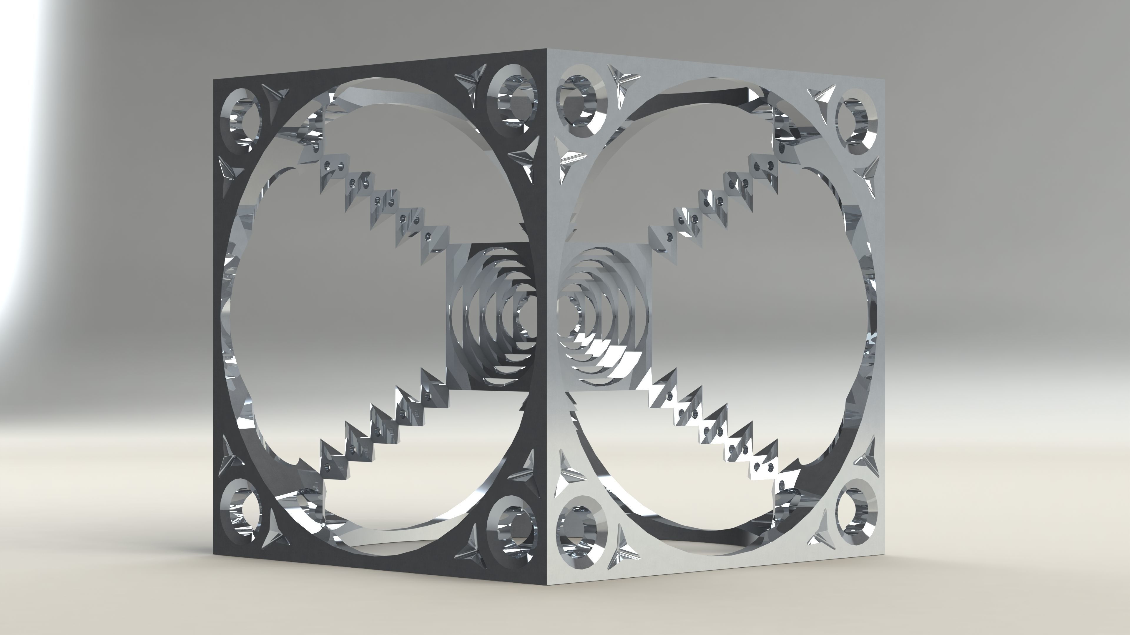 Metal Sculpture CNC Machinable 3D print model_4