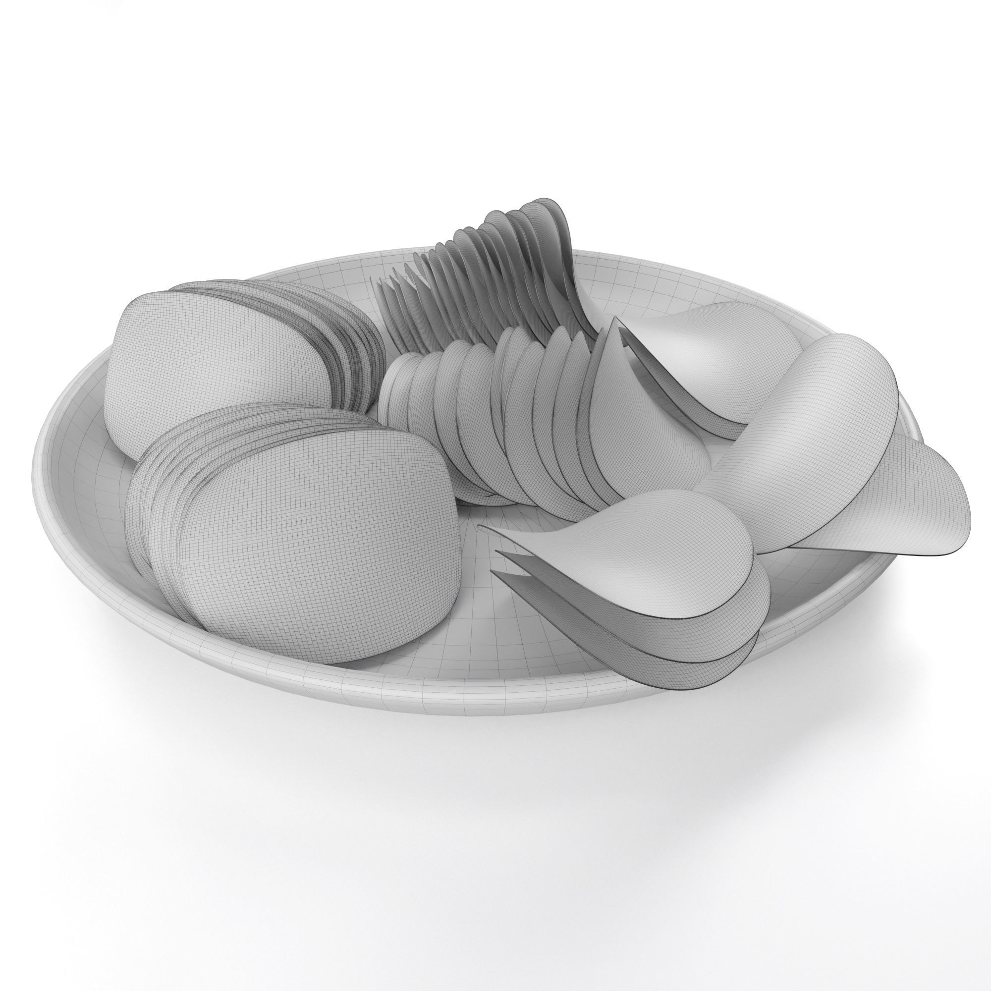 Plate of Potato Chips 3D model_5